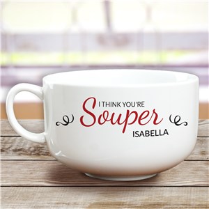 Personalized I Think You're Super Ceramic Bowl