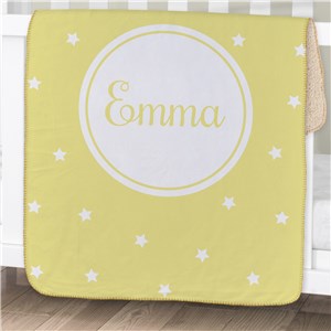 Personalized Baby Stars Sherpa Blanket