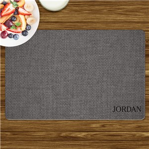 Personalized Grey Texture with Serif Font Placemat
