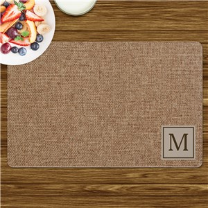 Personalized Burlap Texture with Initial Placemat