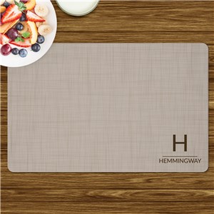 Personalized Cream Linen with Initial and Family Name Placemat