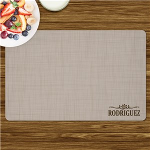 Personalized Cream Linen with Family Name Placemat