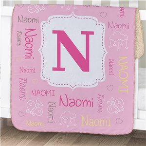 Personalized Baby Name Baby Sherpa Blanket