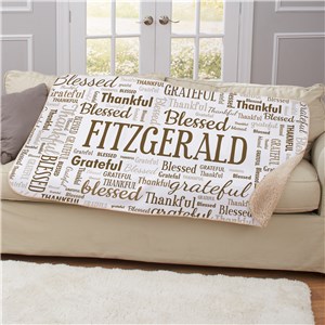 Personalized Family Name static word art Sherpa Blanket