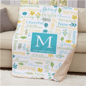 Personalized Spring Static Word Art 50x60 Sherpa Blanket