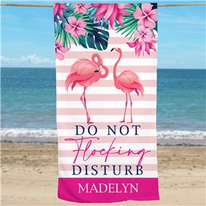 Personalized Do Not Flocking Disturb Beach Towel