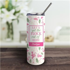 Personalized Let's Get the Flock Out of Here Tumbler with Straw