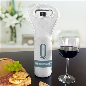 Personalized General Criss Cross Pattern Wine Gift Bag