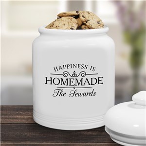 Personalized  Happiness is Homemade Cookie Jar