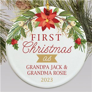 Personalized First Christmas as Round Ornament