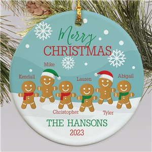 Personalized Ginger Bread Family Ornament