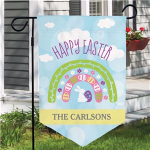 Personalized Colorful Easter Rainbow Pennant Shape Garden Flag
