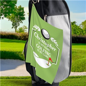 Personalized Golfing is My Game Golf Towel