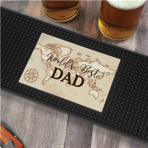 Personalized World's Best with Map Bar Mat