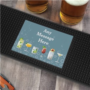 Personalized Drinkware with Bubbles Bar Mat