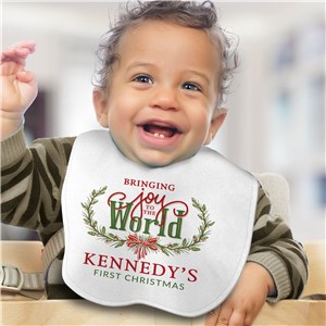 Personalized Bringing Joy to the world Baby Bib