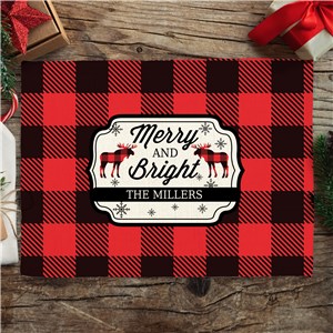 Personalized Buffalo Plaid Moose Placemat
