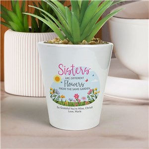 Personalized Sisters are different flowers Ceramic Flowerpot