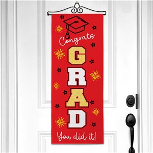 Grad Gold Glitter You did it Wall Hanging