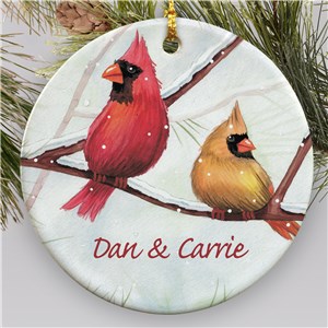 Personalized Cardinals Christmas Ornament