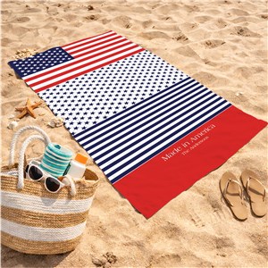 Personalized Patriotic Beach Towel
