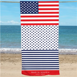 Personalized Patriotic Beach Towel