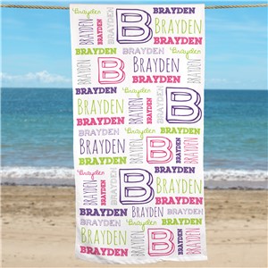 Personalized Kid's Name Beach Towel