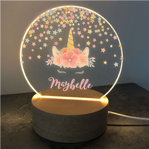 Personalized Unicorn Princess Round LED Sign