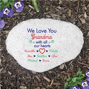 Personalized We Love You Grandma Flat Garden Stone