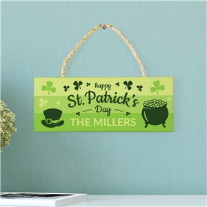 Personalized Happy St. Patrick's Day Rope Hanging Sign