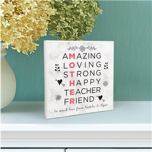 Personalized Mother Acronym 6x6 Table Top Sign