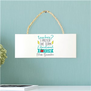 Personalized Educational Rock Star Rope Hanging Sign