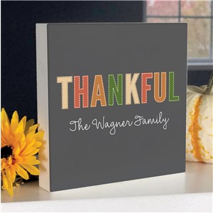 Personalized Thankful 6x6 Table Top Sign