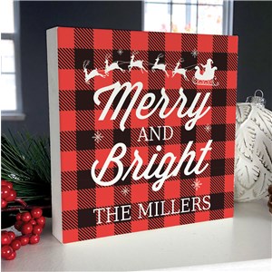Personalized Merry And Bright Table Top Sign 6x6