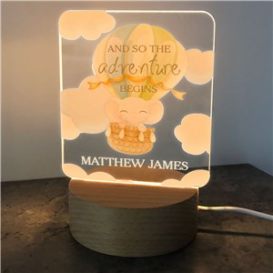 Personalized Adventure Begins Square Light Up Sign