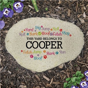 Personalized Colorful Dog Word Art Flat Garden Stone