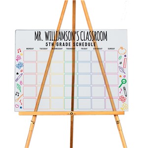Personalized School Doodle Calendar Acrylic Sign