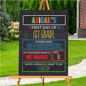 Personalized School doodles with chalkboard background Acrylic Sign