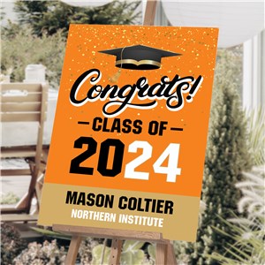 Personalized Cap over Congrats Acrylic Sign