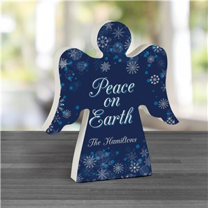 Personalized Navy Peace on Earth Angel Sign