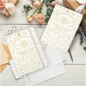 Personalized Written in the Stars Small Leatherette Notebook