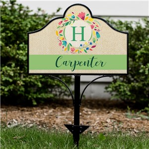Personalized Colorful Wreath Magnetic Sign