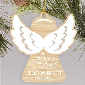 Personalized In Memory of Our Angel Wood Ornament