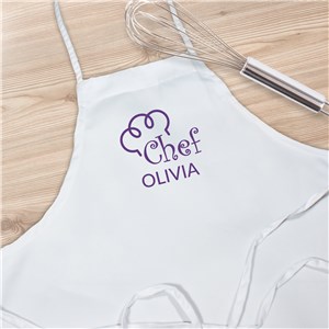 Personalized Curly Chef Youth Apron